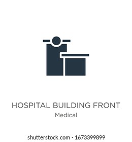 Hospital building front icon vector. Trendy flat hospital building front icon from medical collection isolated on white background. Vector illustration can be used for web and mobile graphic design, 