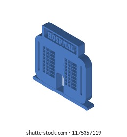 Hospital building front isometric left top view 3D icon