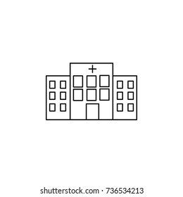 hospital building front silhouette icon on white background