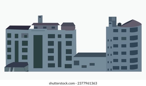  Hospital building in Gaza strip, Hamas, Palestine before airstrike vector illustration. A huge glass building for corporate business office purpose vector art.