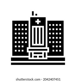 hospital building glyph icon vector. hospital building sign. isolated contour symbol black illustration