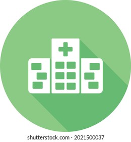 Hospital Building Glyph Shadow Vector Icon Design