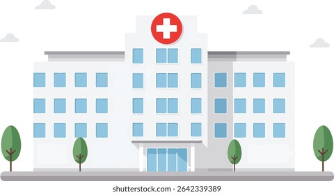 Hospital Building Healthcare Facility and Medical Center Illustration