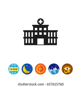 Hospital building icon