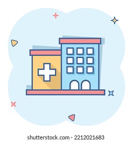 Hospital Building Icon Comic Style Infirmary Stock Vector (Royalty Free ...
