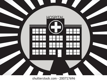 Hospital building icon design in illustration