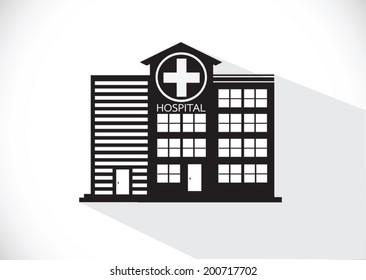 Hospital building icon design in illustration