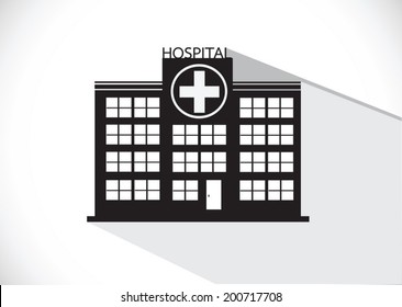 Hospital building icon design in illustration