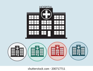 Hospital Building Icon Design In Illustration