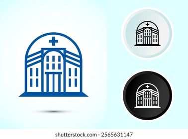 Hospital building icon design illustration, Medical sign symbol