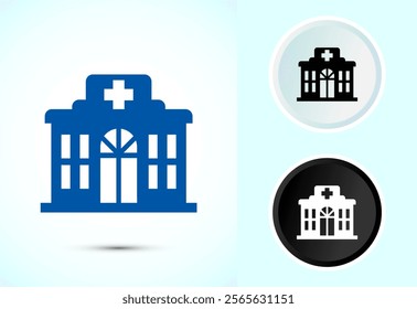 Hospital building icon design illustration, Medical sign symbol