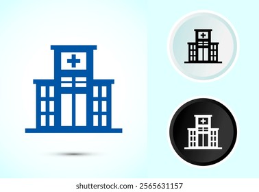 Hospital building icon design illustration, Medical sign symbol