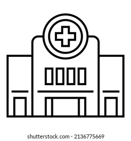 Icono de construcción de hospitales diseño de símbolo de vector.