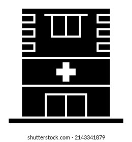 Icono de construcción de hospitales diseño de símbolo de vector.