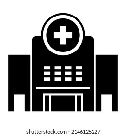 Icono de construcción de hospitales diseño de símbolo de vector.