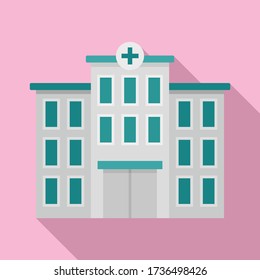 Hospital building icon. Flat illustration of hospital building vector icon for web design