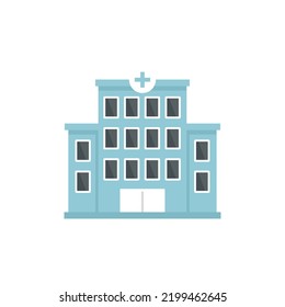 Hospital Building Icon. Flat Illustration Of Hospital Building Vector Icon Isolated On White Background