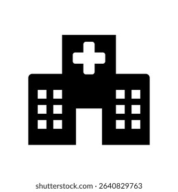 Hospital Building Icon – Flat Medical Facility Symbol