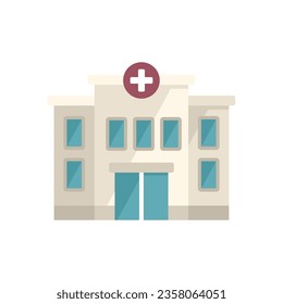 Hospital building icon flat vector. Family doctor. Medical care isolated