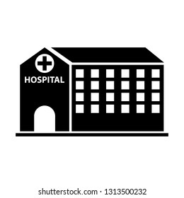 hospital building icon isolated on white background, vector illustration Eps 10.