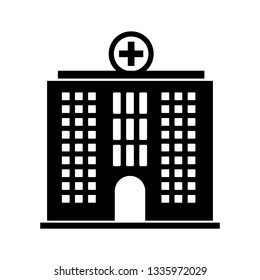 hospital building icon isolated on white background, vector illustration Eps 10.