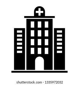 hospital building icon isolated on white background, vector illustration Eps 10.