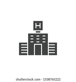 Hospital building icon isolated on white background. Healthcare symbol modern, simple, vector, icon for website design, mobile app, ui. Vector Illustration