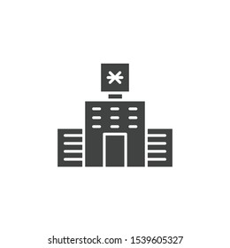 Hospital building icon isolated on white background. Healthcare symbol modern, simple, vector, icon for website design, mobile app, ui. Vector Illustration