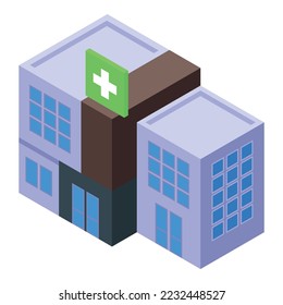 Hospital building icon isometric vector. Nurse care. Clinic medic