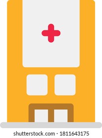 Hospital building icon medicine buildings. Medical center signs concept in flat line style. Private clinic symbols care, aid and doctor. Vector modern illustration.