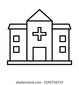 Hospital Building Icon on white background