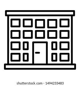 Hospital building icon. Outline hospital building vector icon for web design isolated on white background