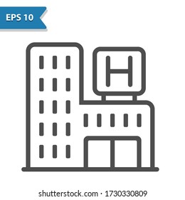 Hospital Building Icon. Professional, pixel perfect icon, EPS 10 format.