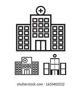 Hospital building icon set vector