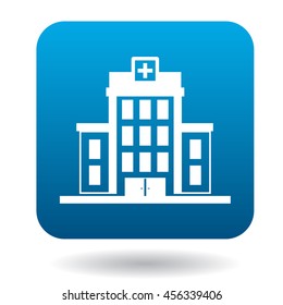 Hospital building icon in simple style isolated on white background