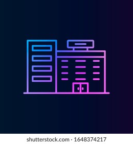 Krankenhaus, Bausymbol. Einfache dünne Linie, Vektorillustration von Immobilien-Symbolen für i und ux, Website oder mobile Anwendung