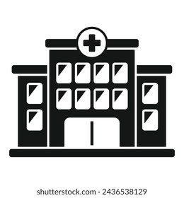 Hospital building icon simple vector. Scan machine person. Radiology scan