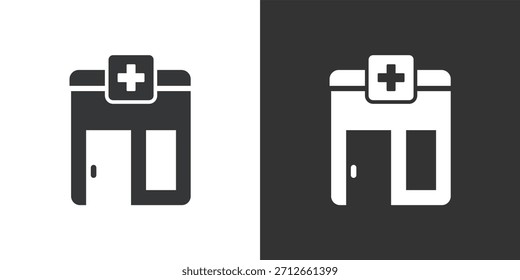 Hospital Building icon. Solid glyph series icon