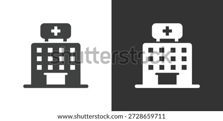 Hospital Building icon. Solid glyph series icon