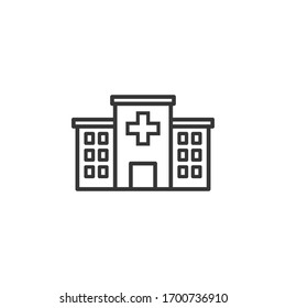 Hospital Building Icon Symbol Vector Illustration