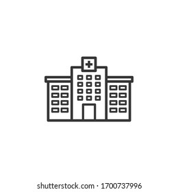 Hospital Building Icon Symbol Vector Illustration