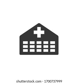 Hospital Building Icon Symbol Vector Illustration