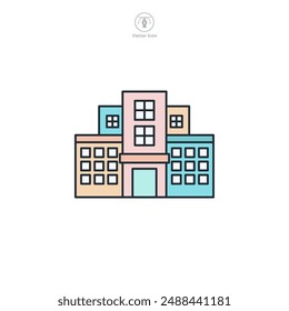 Hospital building Icon symbol vector illustration isolated on white background