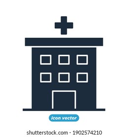 Hospital Building Icon Template Color Editable. Hospital Building Symbol Vector Illustration For Graphic And Web Design.