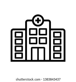 hospital building Icon Vector Illustration Logo Template