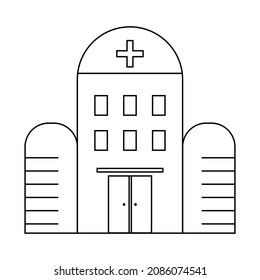 Symbol für Krankenhausgebäude, Vektorsymbol

