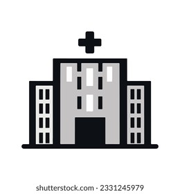Hospital building icon vector logo. hospital icon