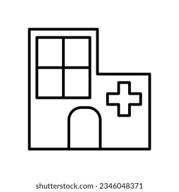 Hospital building icon vector logo isolated on white background