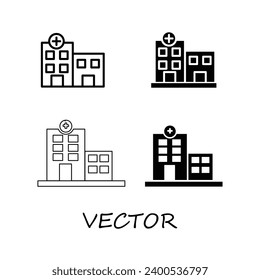 Hospital building icon vector logo set, vector flat simple trendy style illustration on white background..eps
