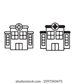 Hospital building icon vector logo
